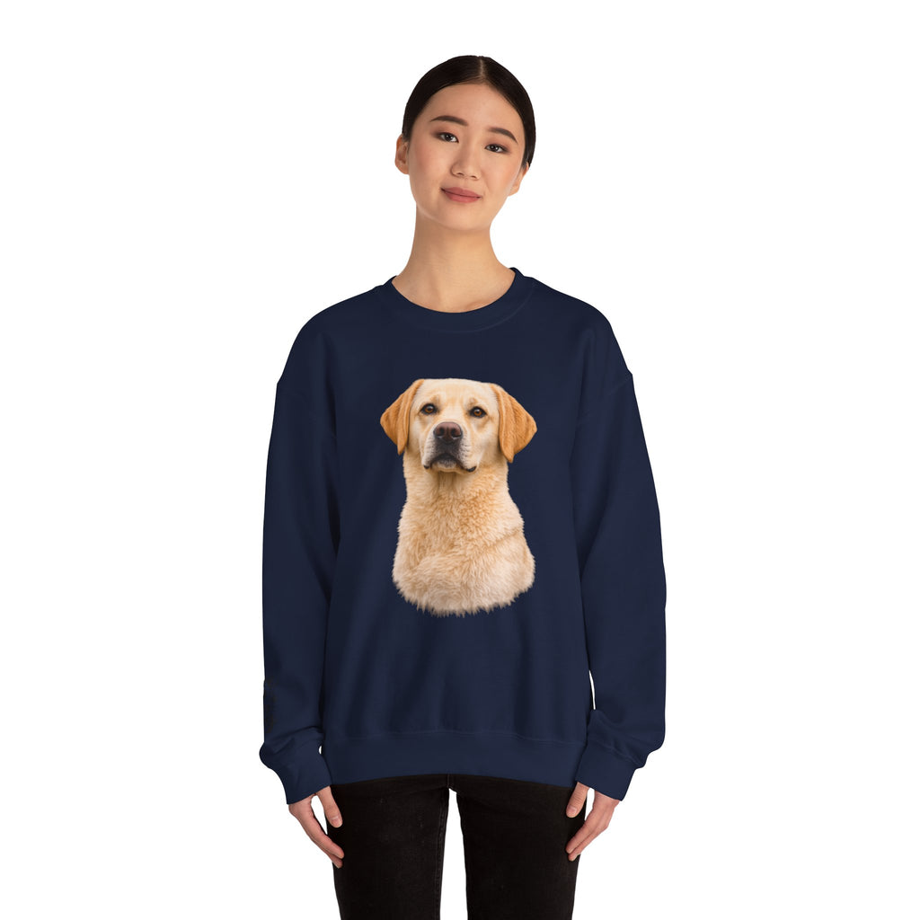 Yellow Labrador Retriever Portrait Sweatshirt | Dog Face Crewneck