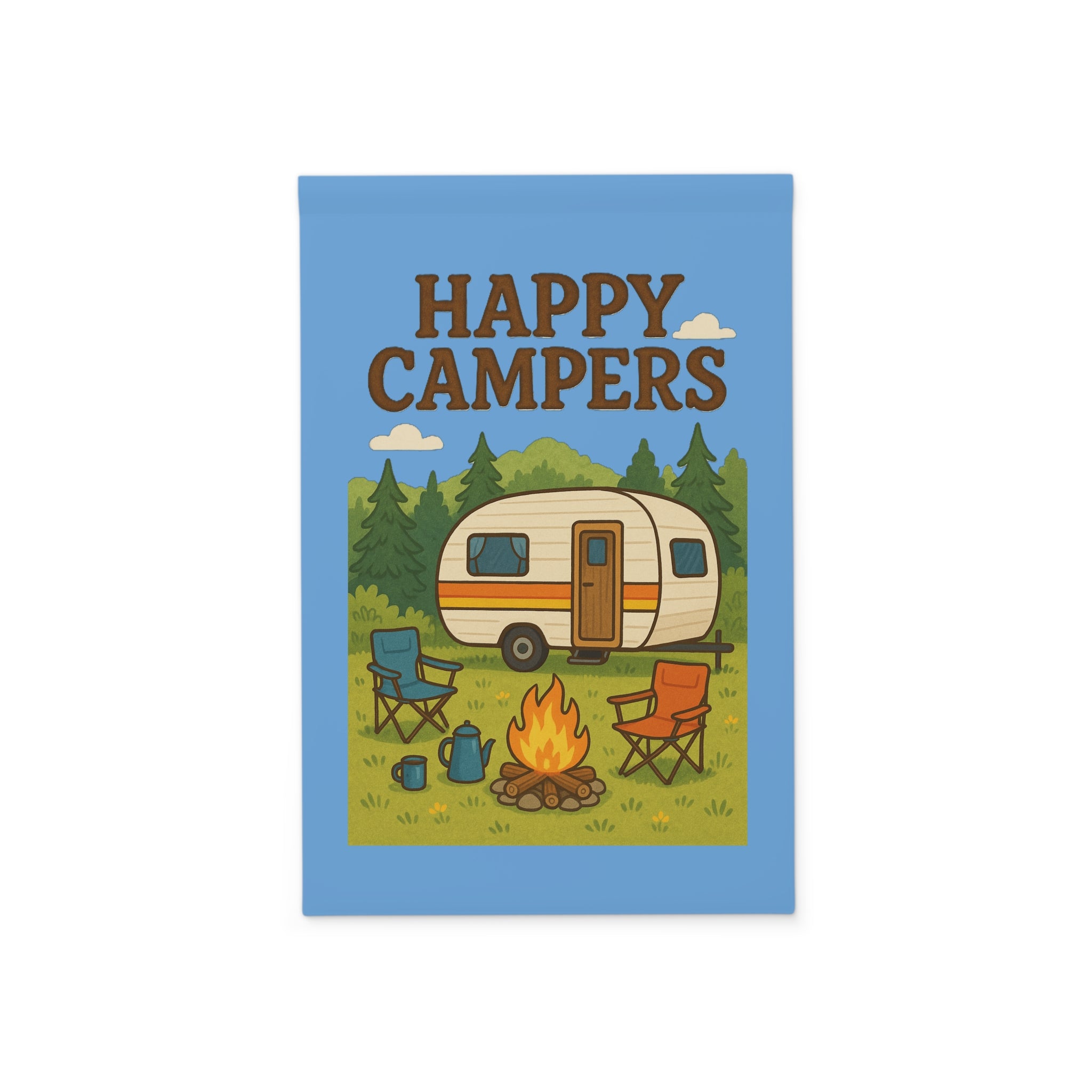 Happy Campers Garden Banner | Camping Camper Trailer Outdoor Yard Flag