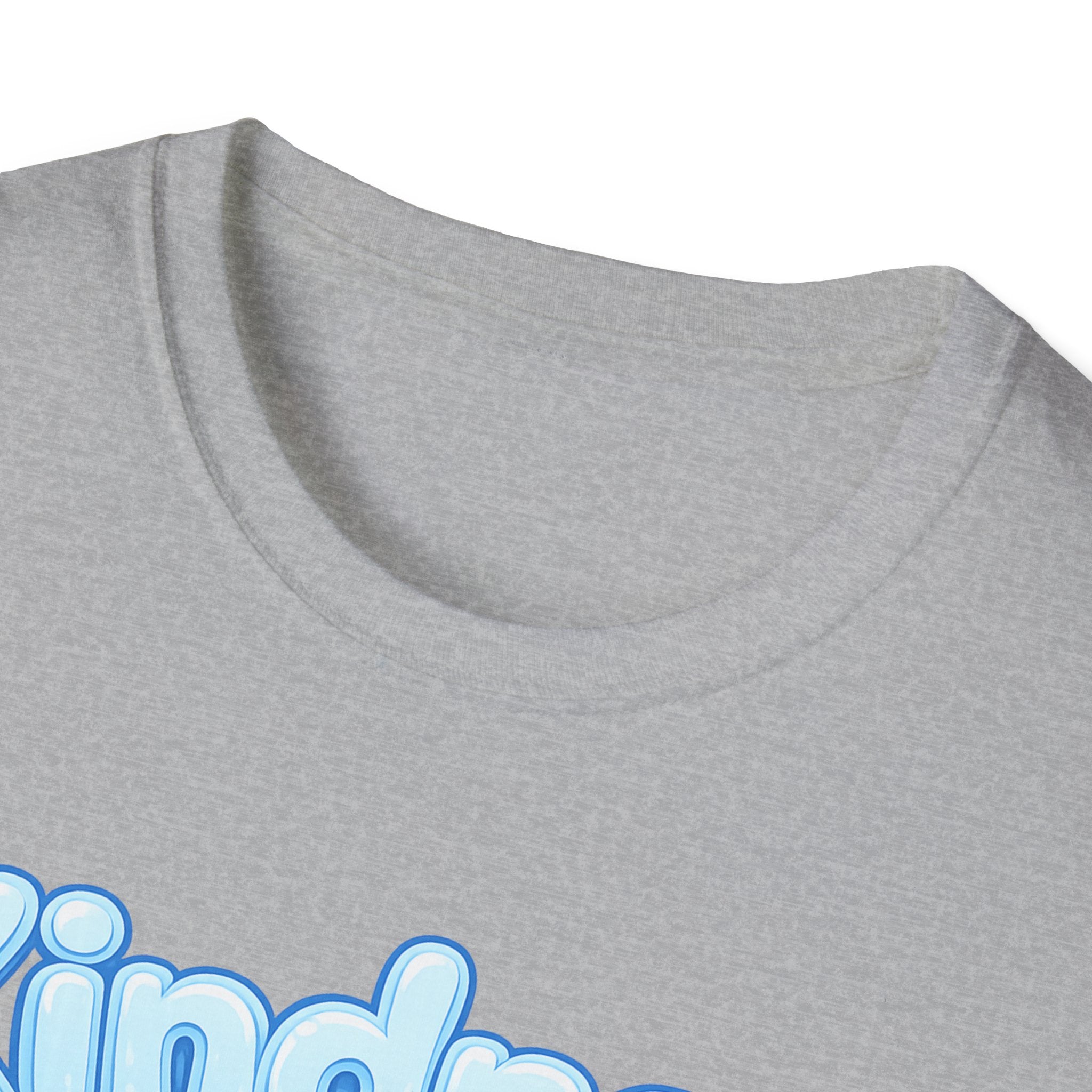Kindness bubble text T-Shirt | Positive message, pastel blue lettering