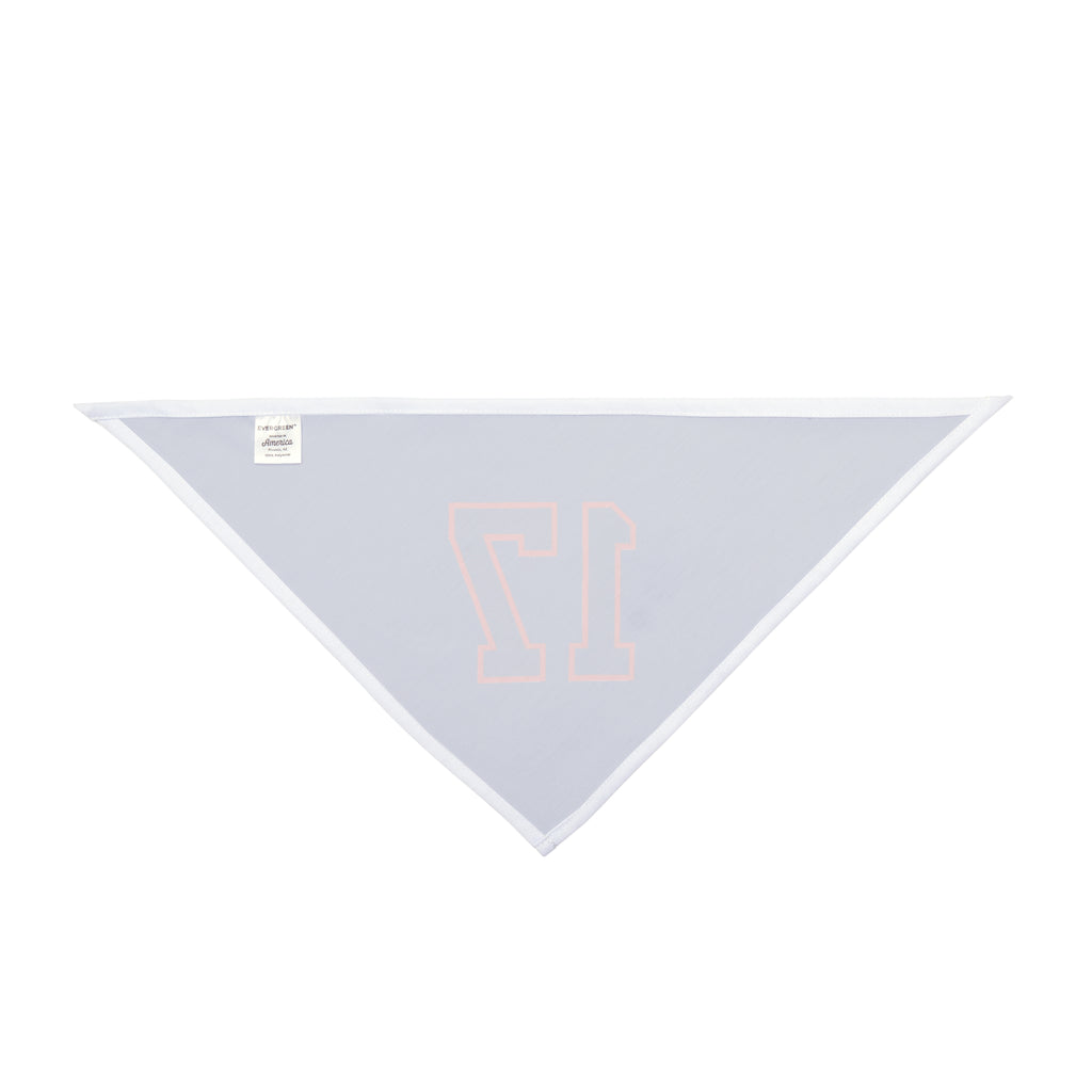 Buffalo 17 Pet Bandana | Blue dog bandana with red outline number