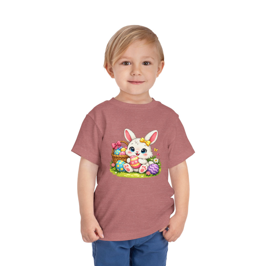 Easter Bunny Toddler Tee — Cute Baby Bunny with Easter Eggs