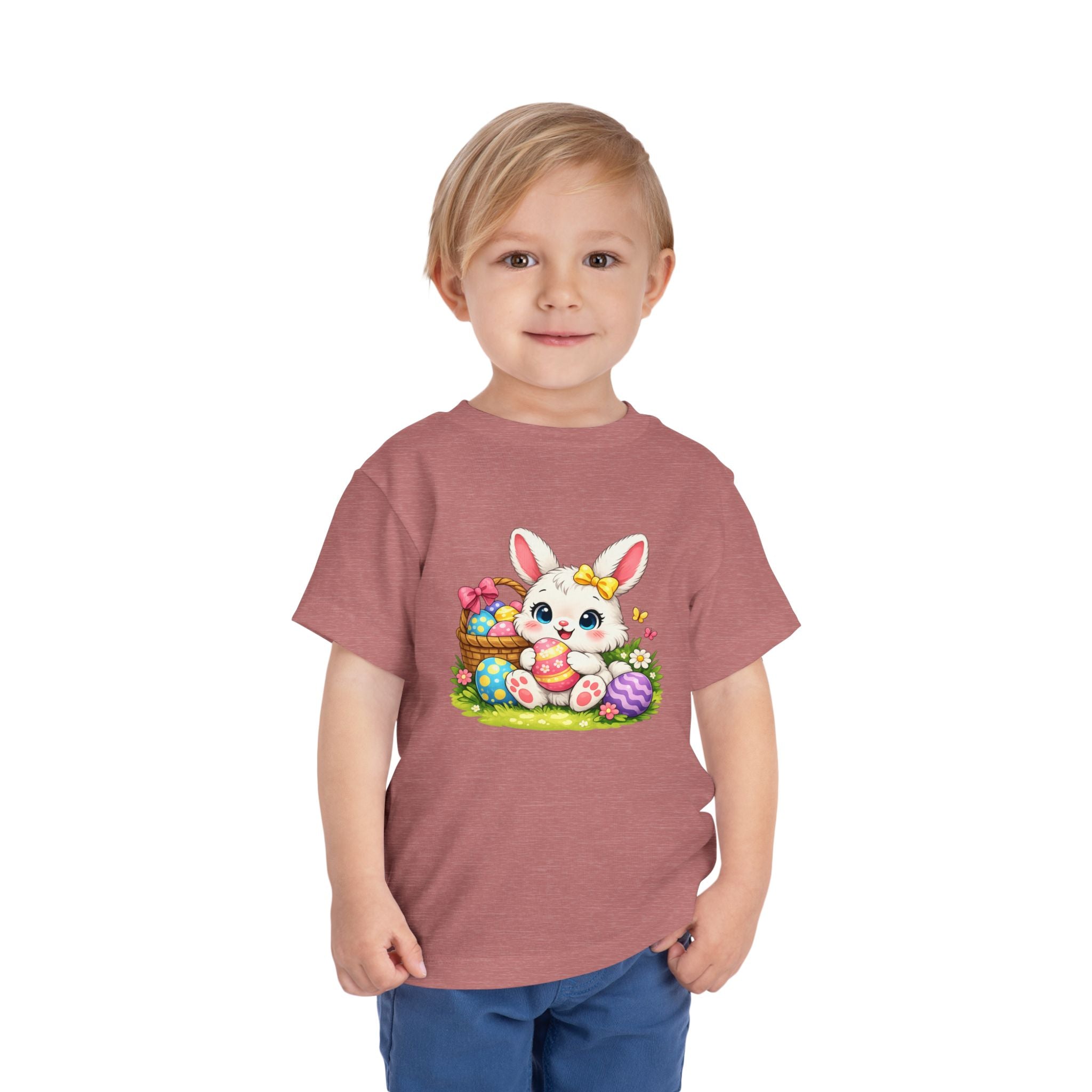Easter Bunny Toddler Tee — Cute Baby Bunny with Easter Eggs
