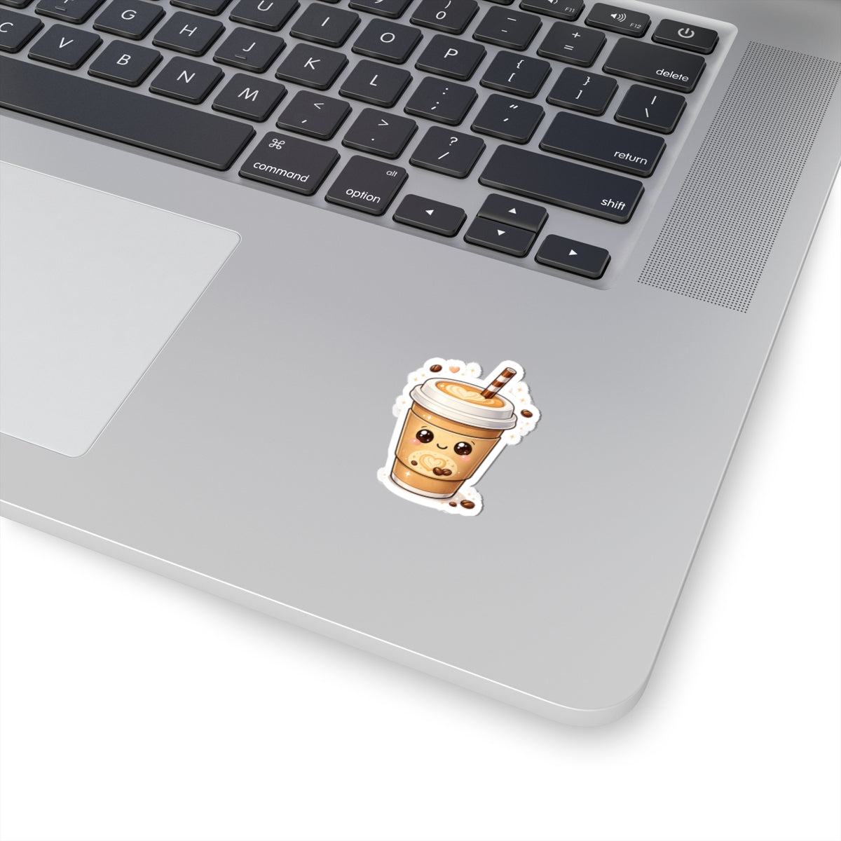 Cute Coffee Cup Sticker | Kiss-Cut Sticker, Latte Art Vinyl