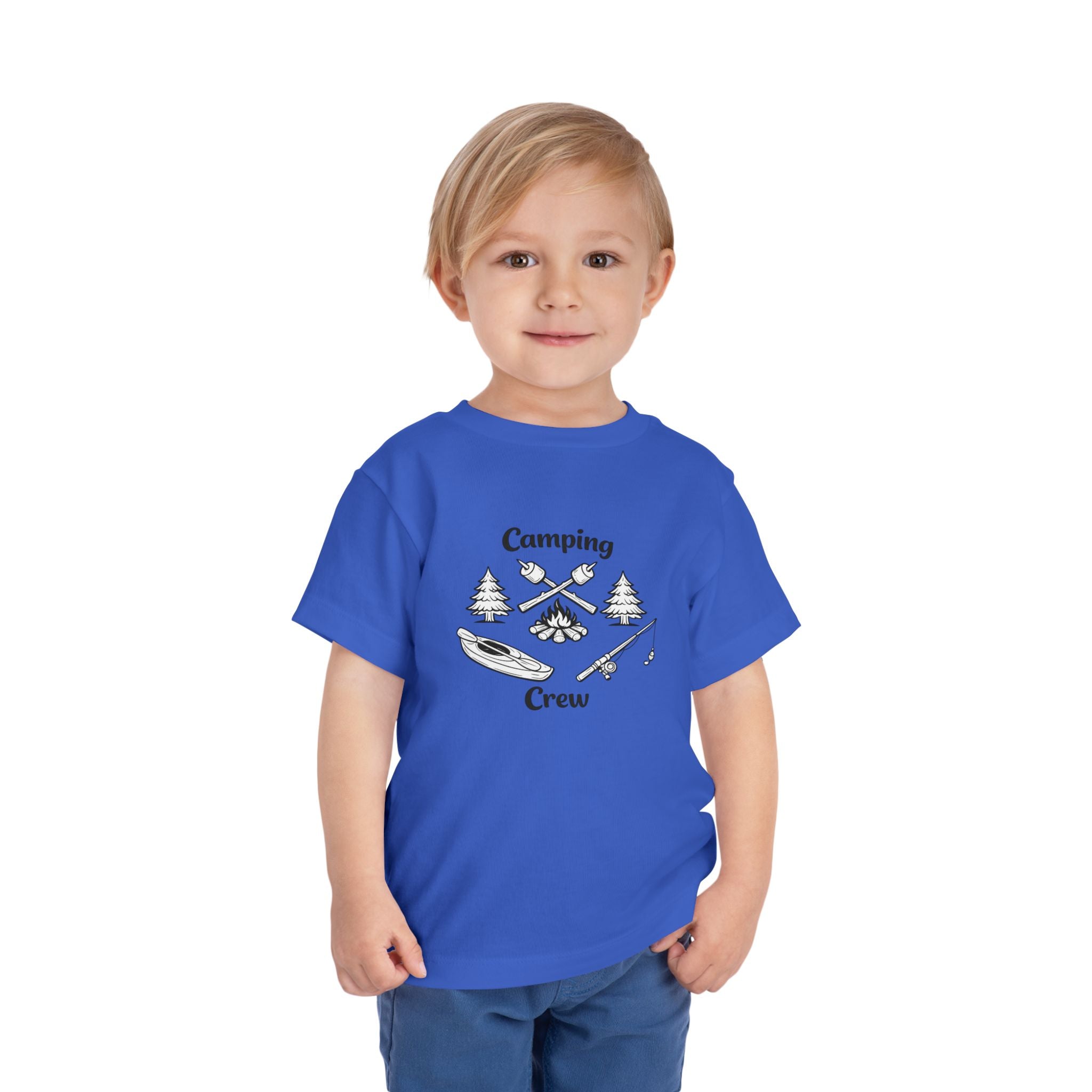 Camping Crew Toddler Tee | Kids Outdoor Camping Shirt, Kayak Fishing Bonfire Design