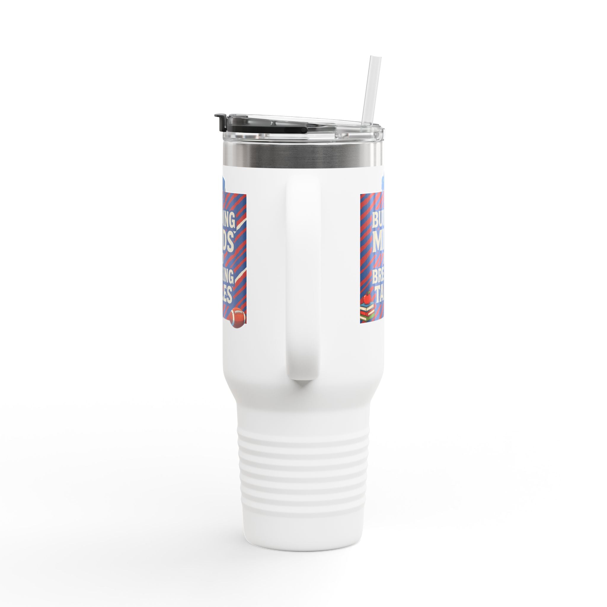 Building Minds and Breaking Tables 40oz Travel Mug | Teacher Humor