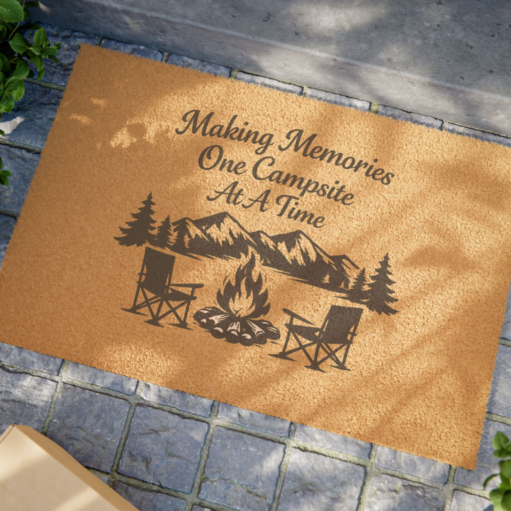 Making Memories One Campsite At A Time Doormat — Outdoor Camping Welcome Mat