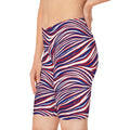 Red White Blue Wave Bike Shorts