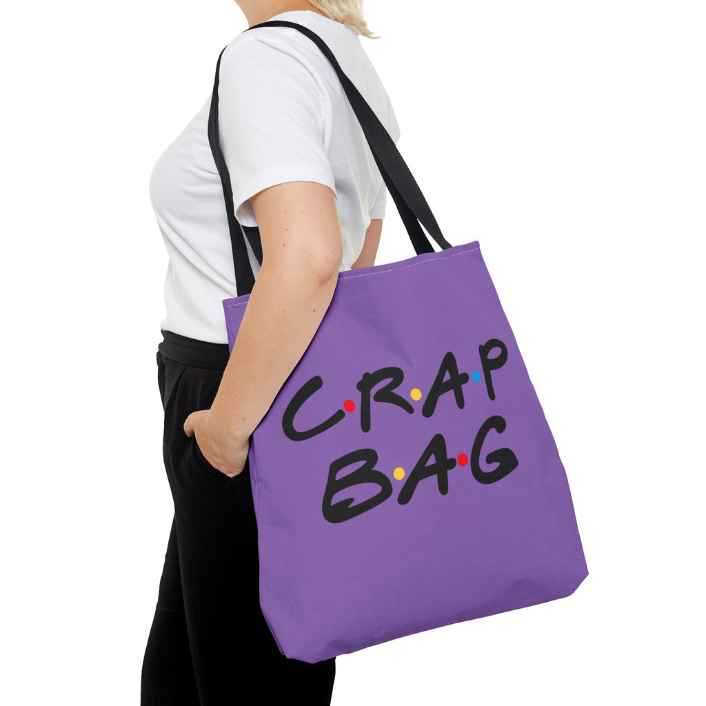 Friends Crap Bag Tote Bag | Purple All-Over Print Tote
