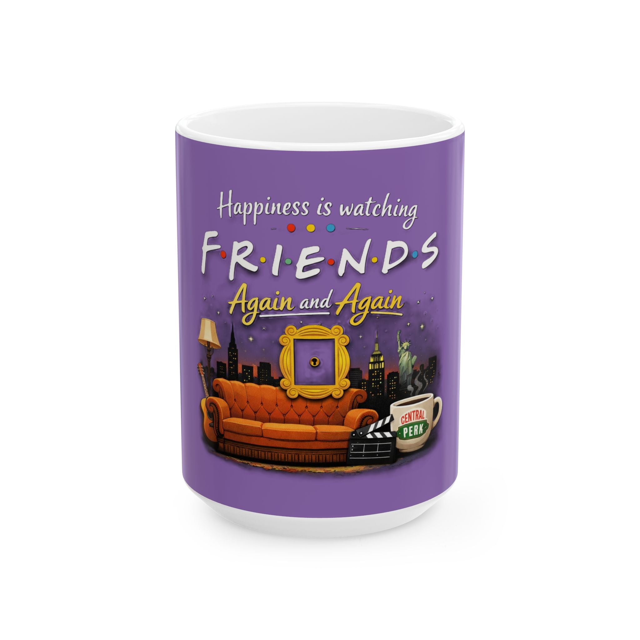 Friends TV Show Couch Mug | Happiness Is Watching Friends Again and Again