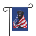 Black Labrador Wrapped in American Flag Garden & House Banner | Patriotic Yard Decor