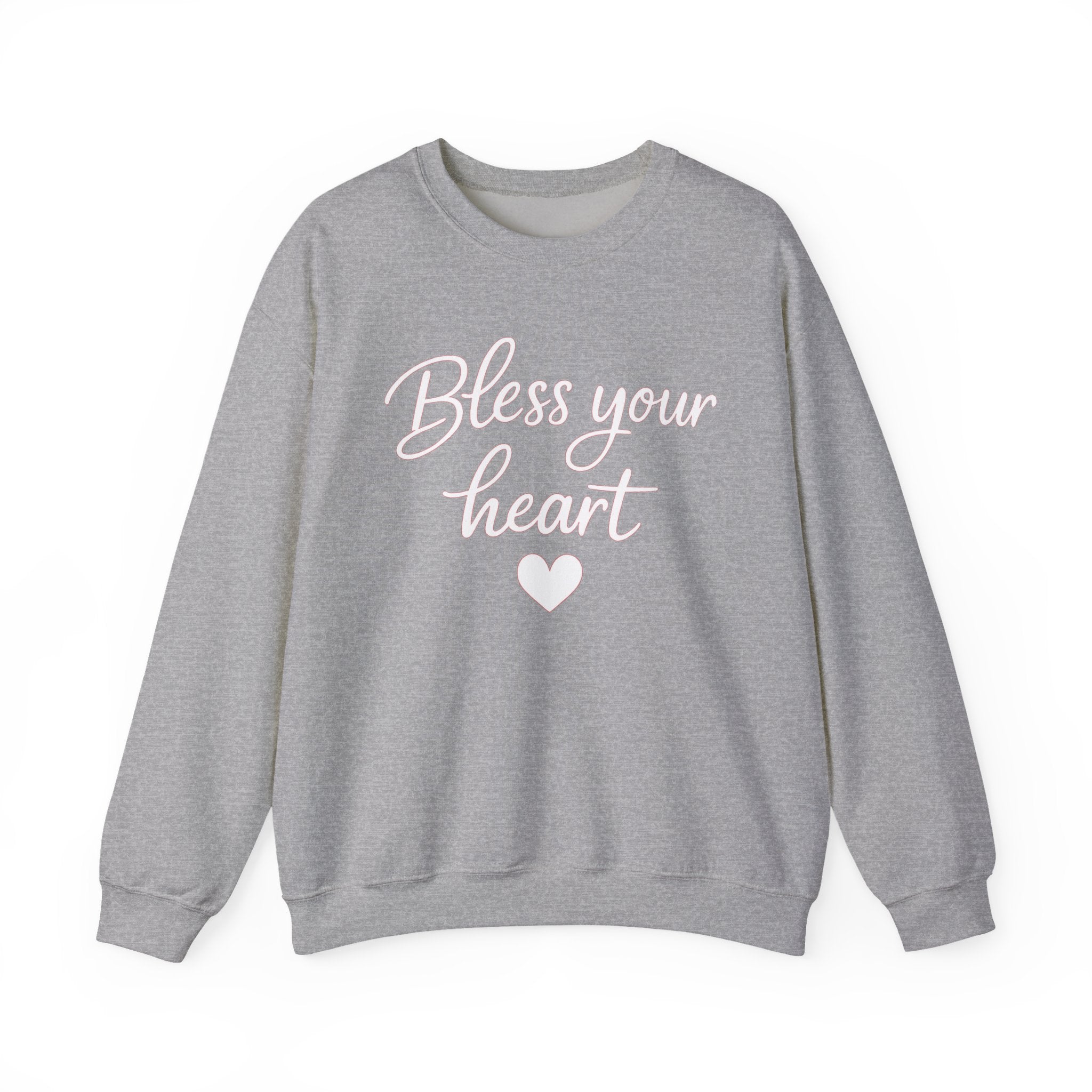 Bless Your Heart crewneck sweatshirt | Script text with heart design