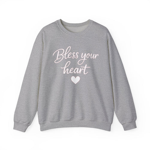 Bless Your Heart crewneck sweatshirt | Script text with heart design