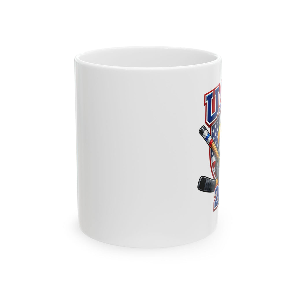 USA Hockey Ceramic Mug — Patriotic Ice Hockey Coffee Cup (11oz, 15oz)