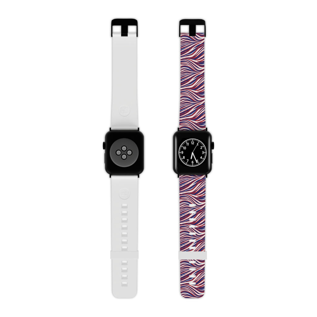 Apple Watch Band — Red, White & Blue Wavy Stripes (Patriotic Abstract)