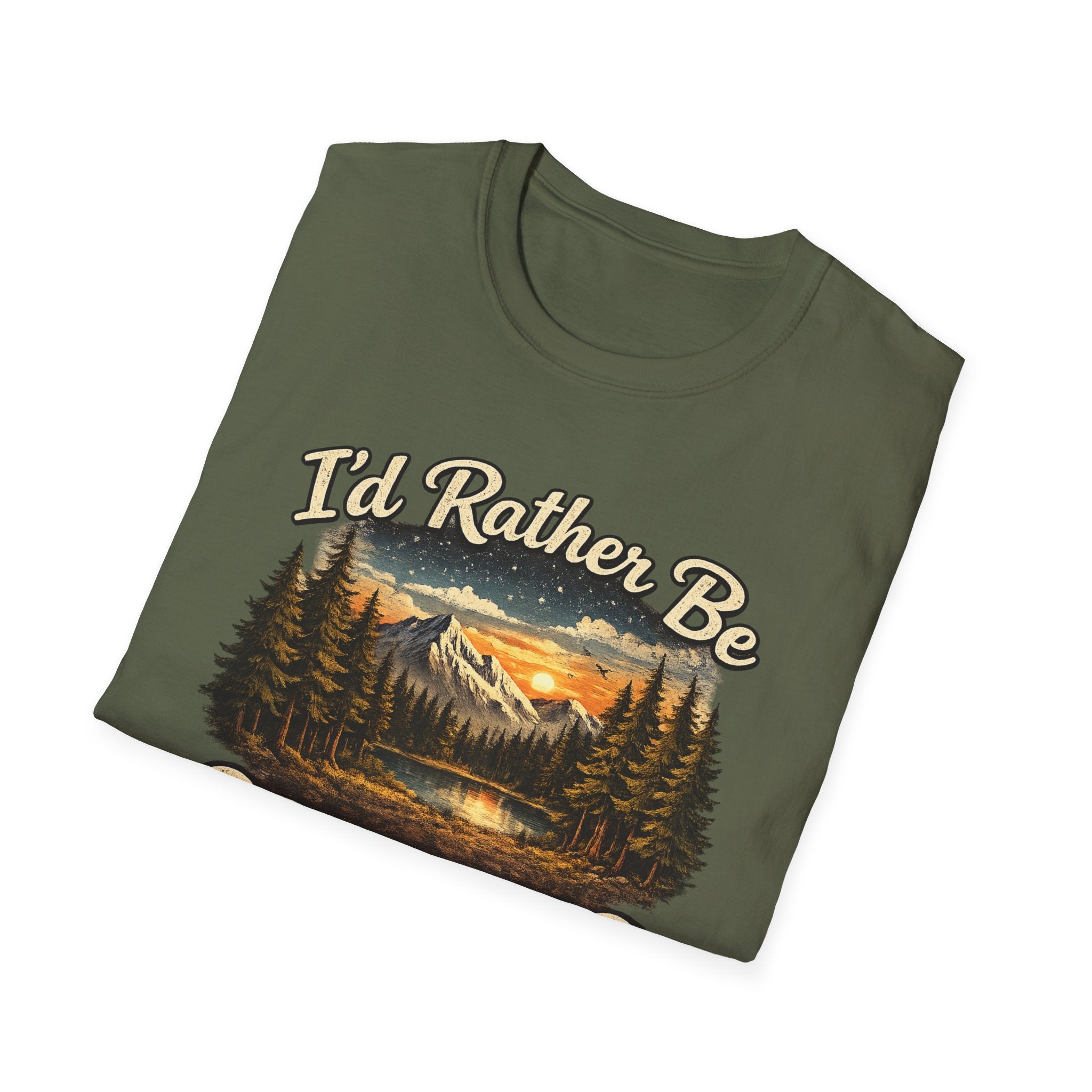 I'd Rather Be Camping T-Shirt | Mountain Forest Sunset Camping Shirt