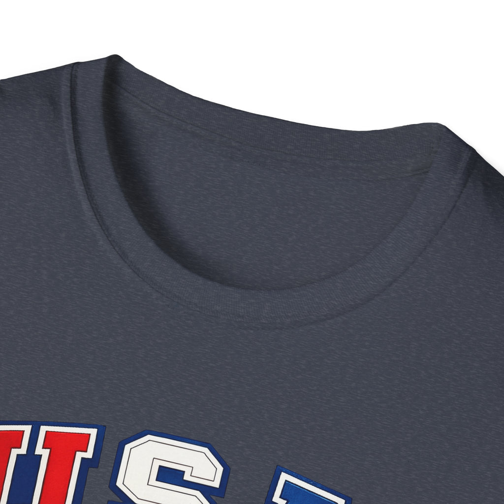 USA Gold Hockey 2K8 T-Shirt — American Flag Hockey Helmet Graphic Tee