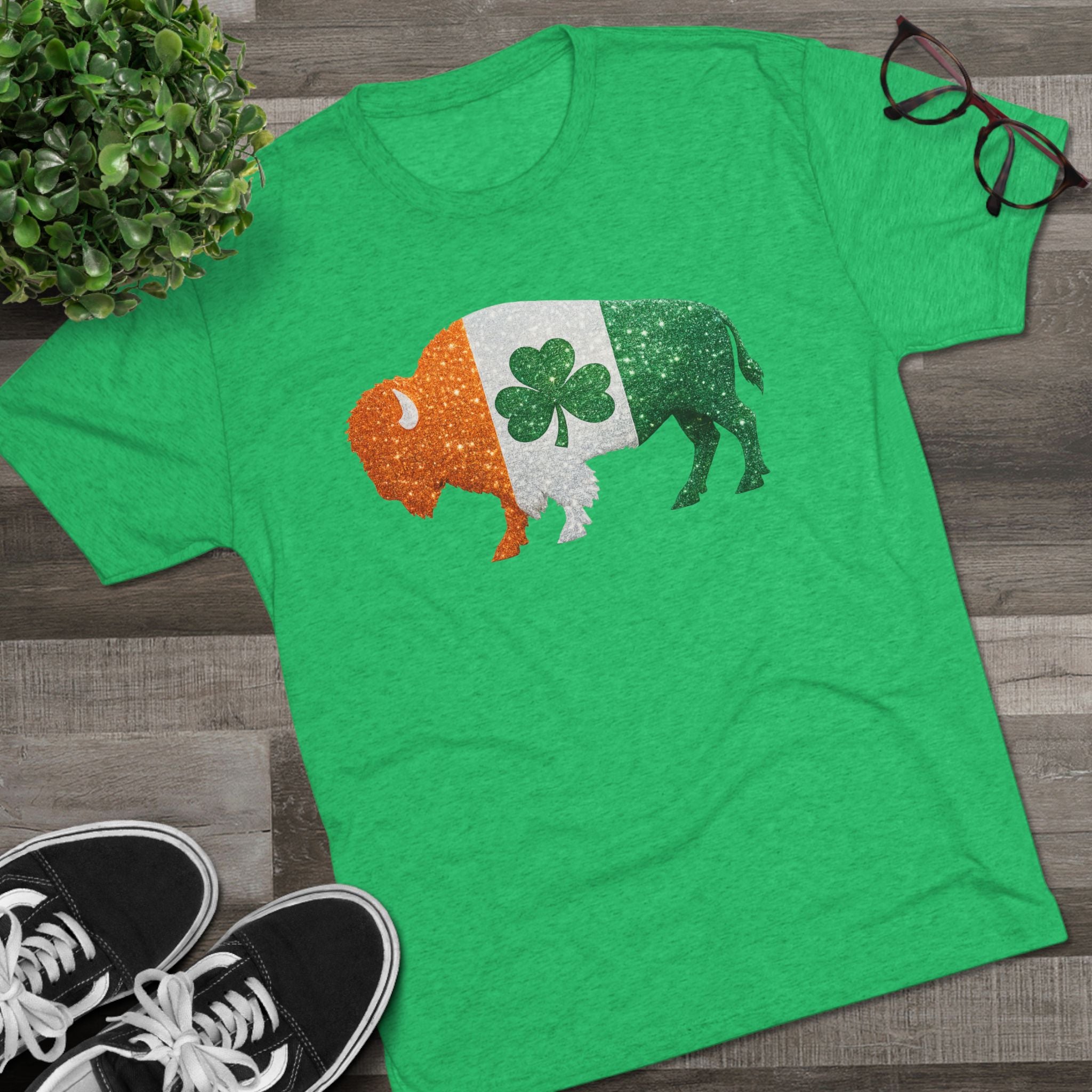 Irish Flag Buffalo Tee — St. Patrick’s Day Shamrock Bison T-Shirt