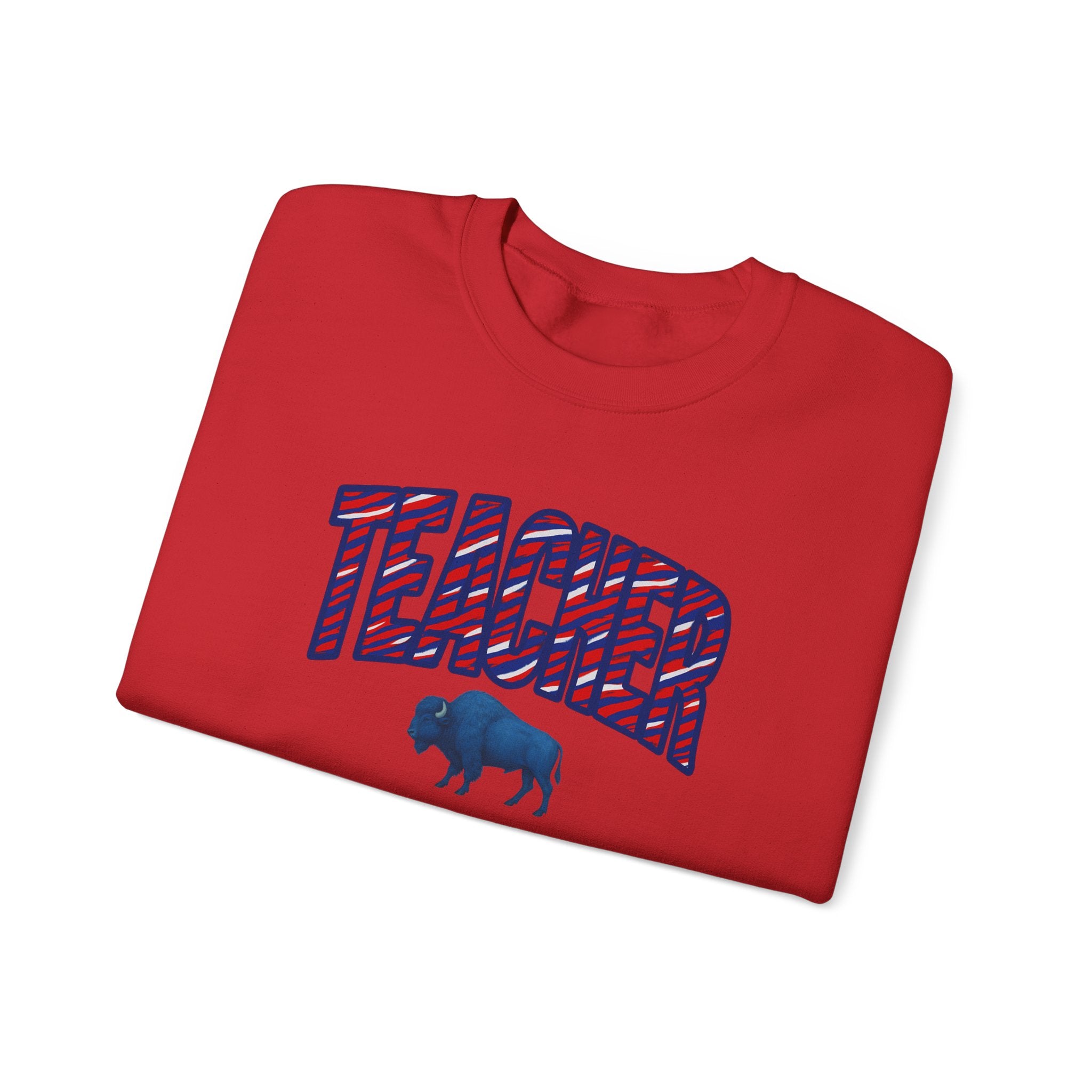 Teacher buffalo plaid arch Sweatshirt | Teacher crewneck