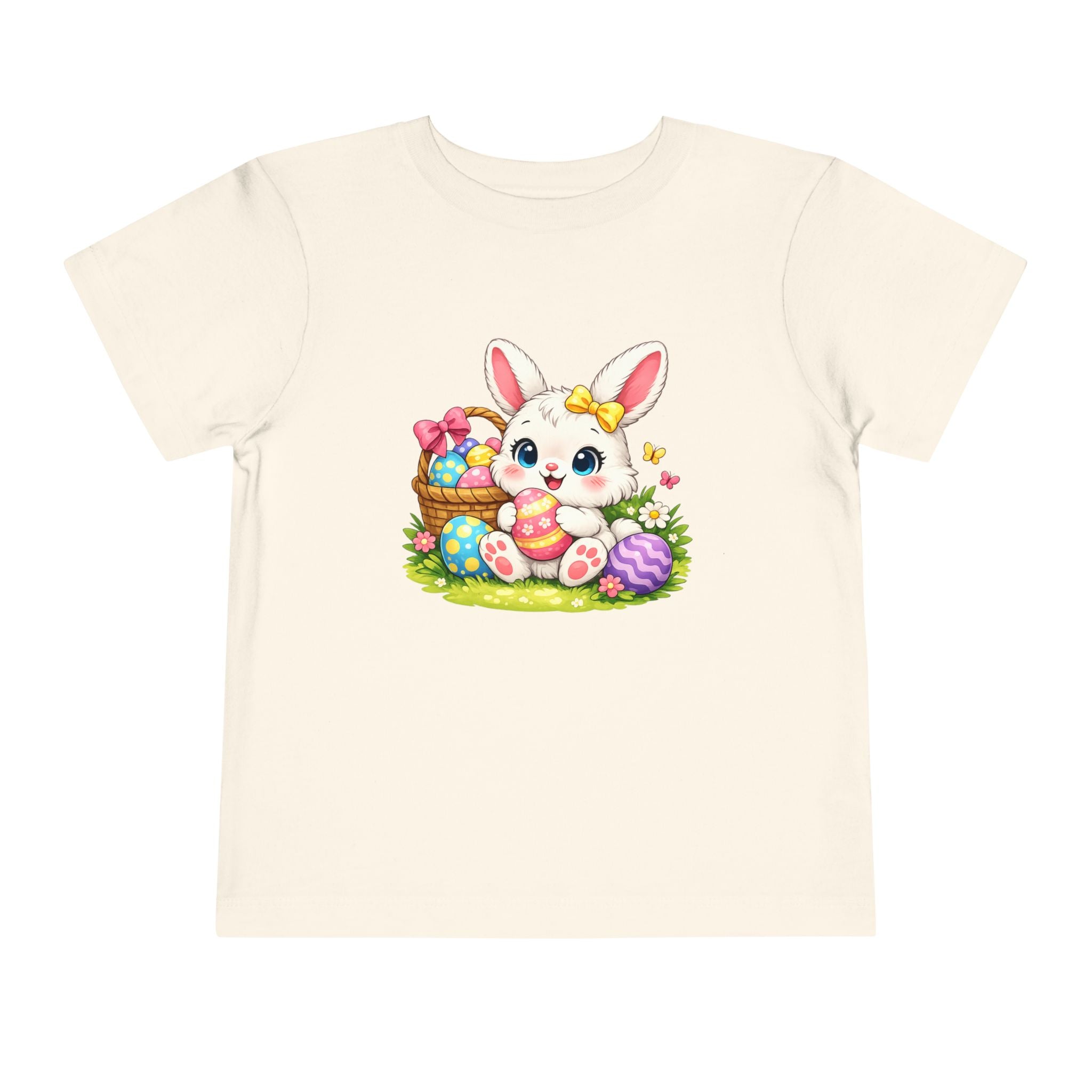 Easter Bunny Toddler Tee — Cute Baby Bunny with Easter Eggs