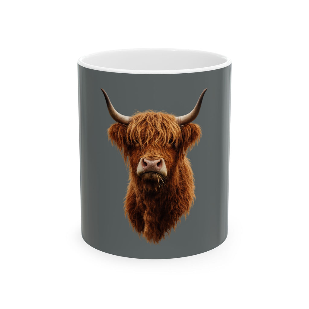 Highland Cow Head Mug | Ceramic Coffee Mug