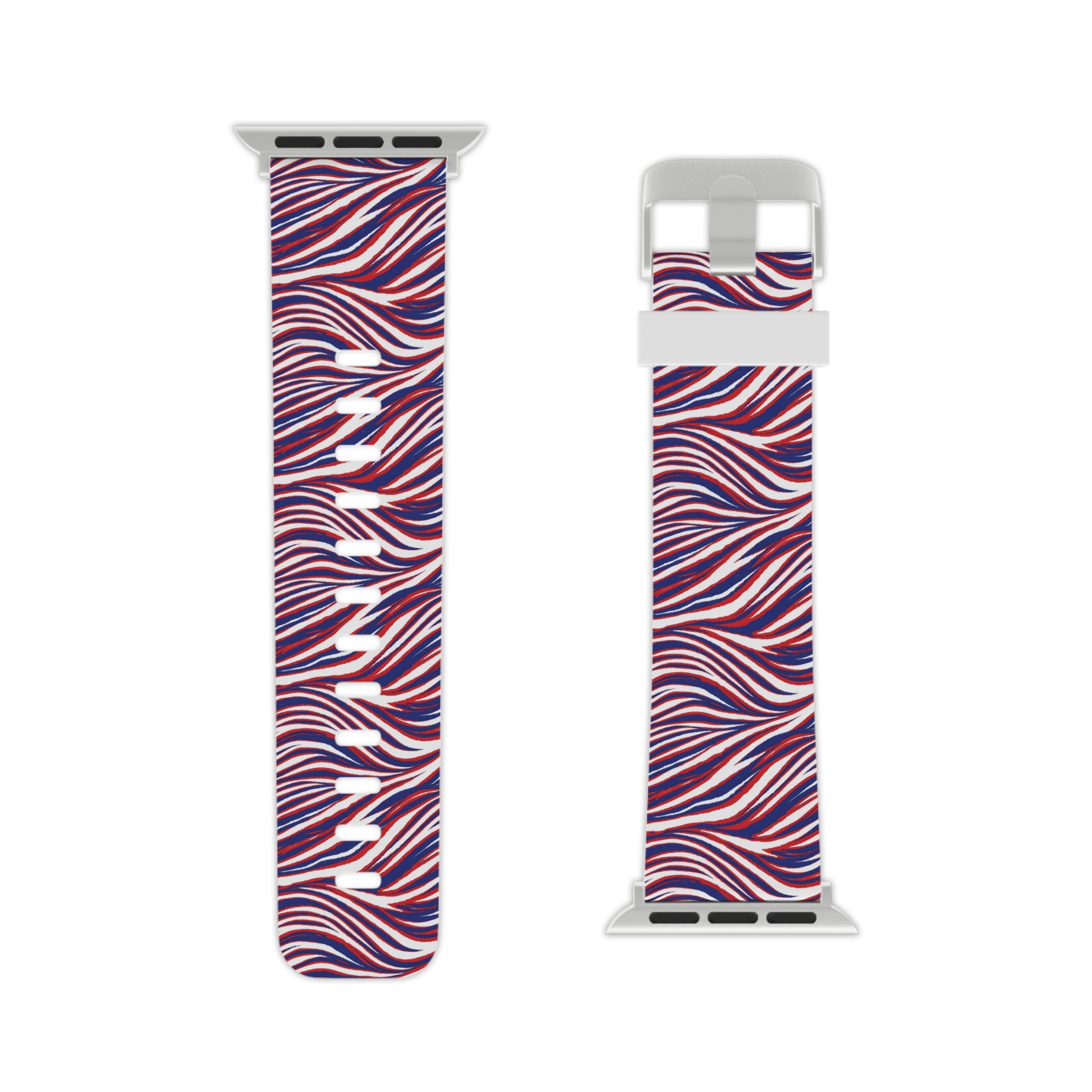Apple Watch Band — Red, White & Blue Wavy Stripes (Patriotic Abstract)