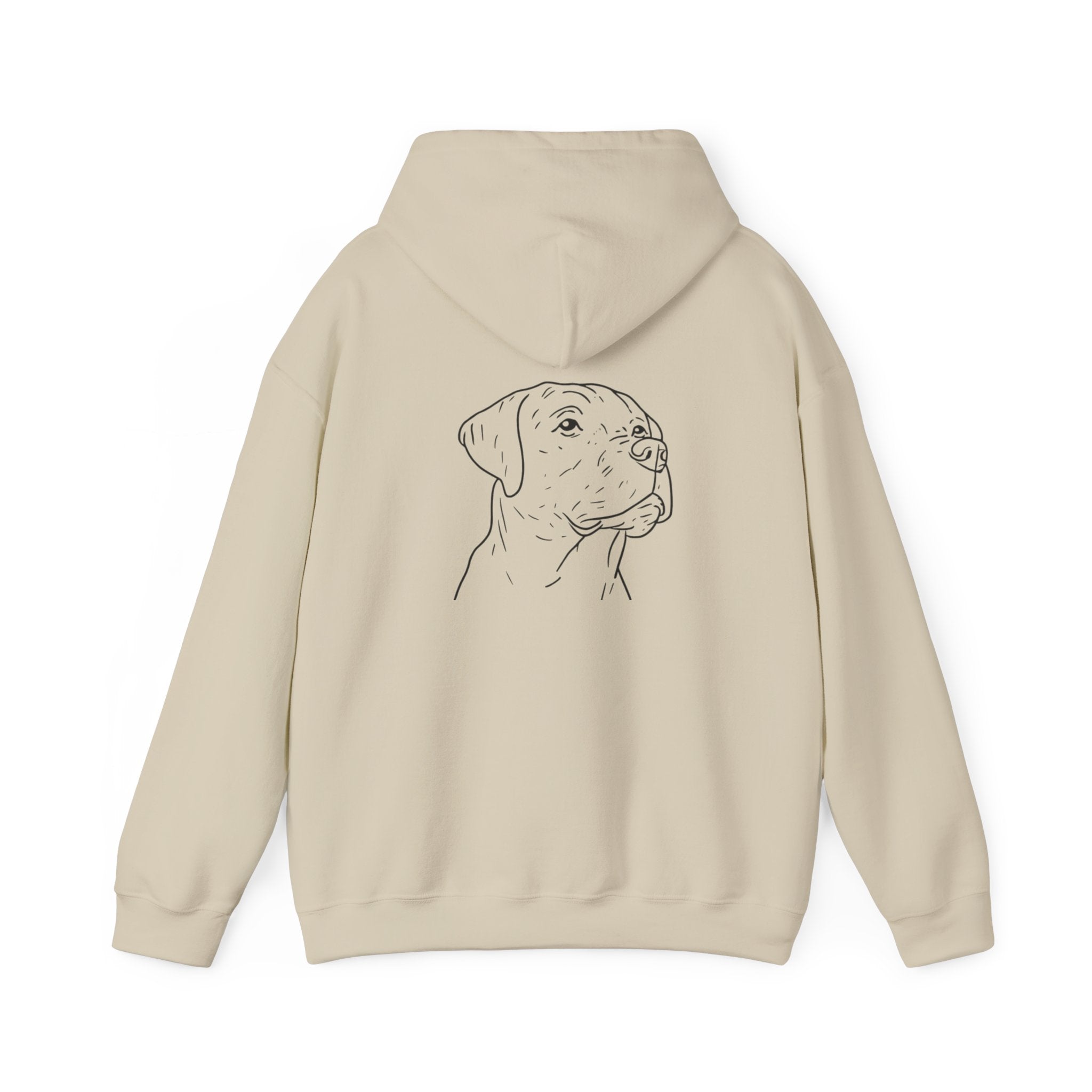 Labrador Retriever Line Art Hoodie | Minimal Dog Portrait, Small Chest Logo