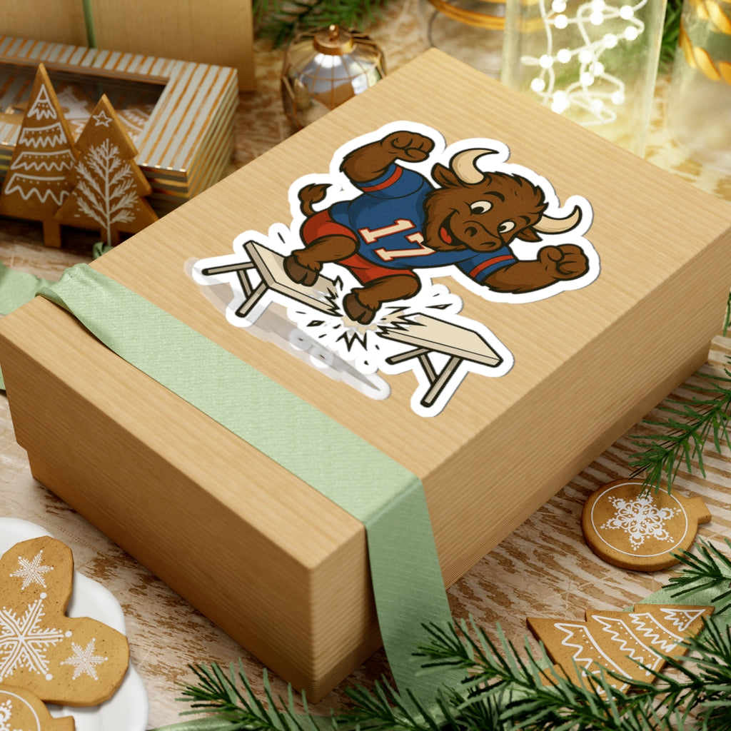 Football Buffalo Breaking Tables Sticker | Kiss-Cut Sticker