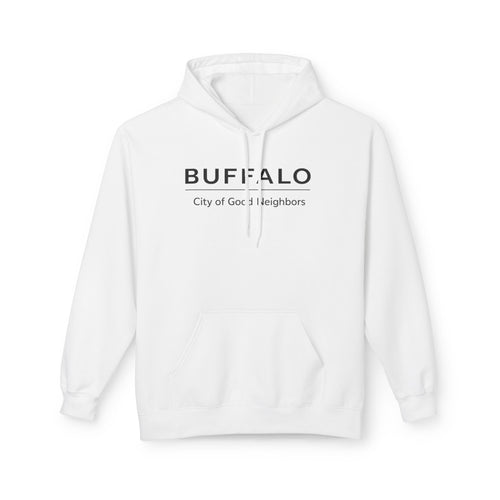 BUFFALO City of Good Neighbors Hoodie | Buffalo NY Minimal Text Pullover