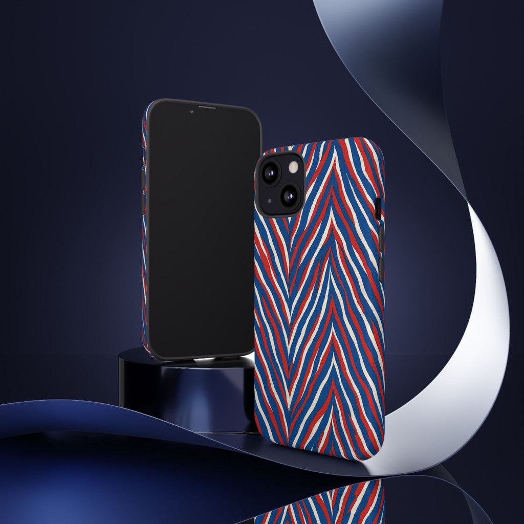 Red White Blue Zebra Stripe Tough Case | Patriotic Phone Cover