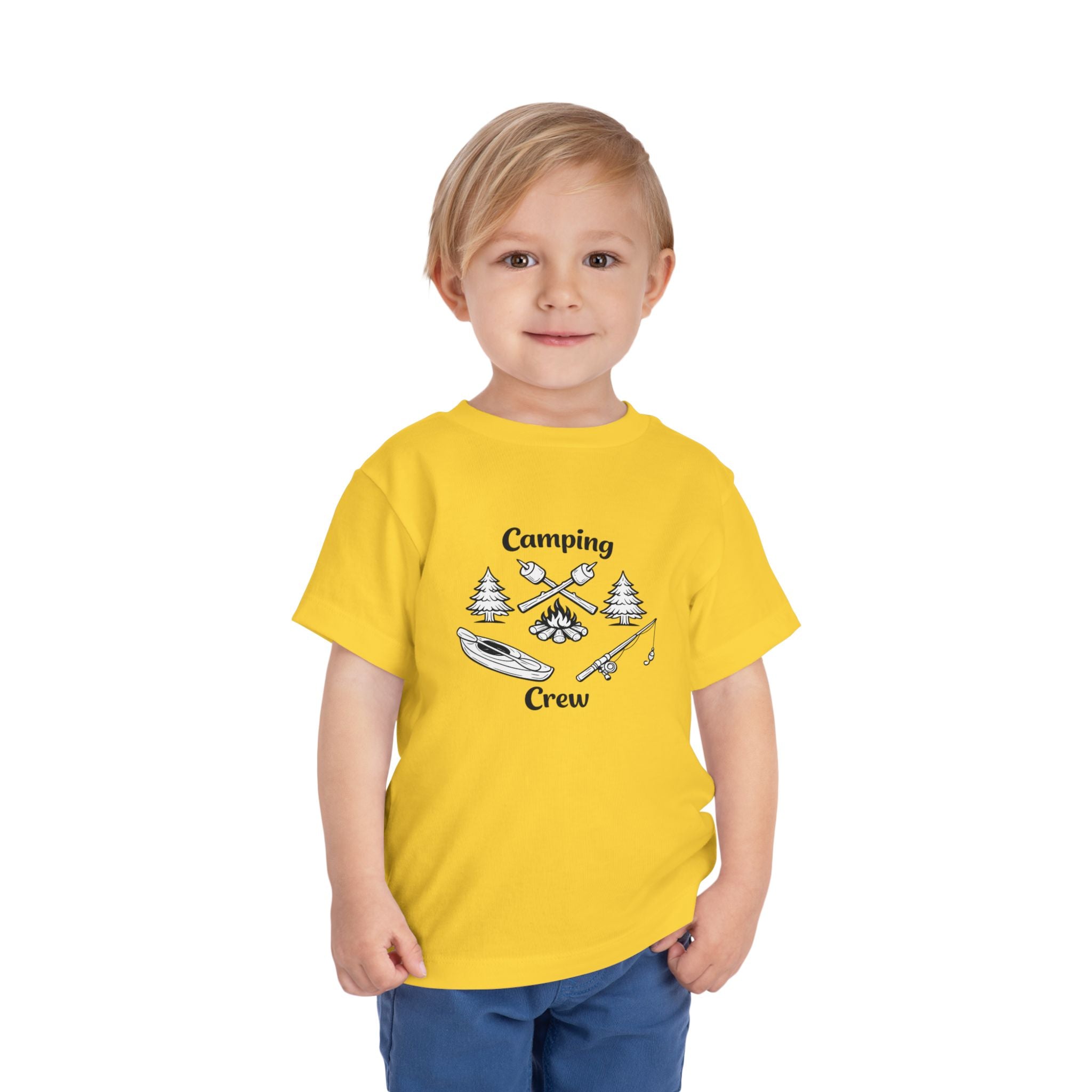 Camping Crew Toddler Tee | Kids Outdoor Camping Shirt, Kayak Fishing Bonfire Design