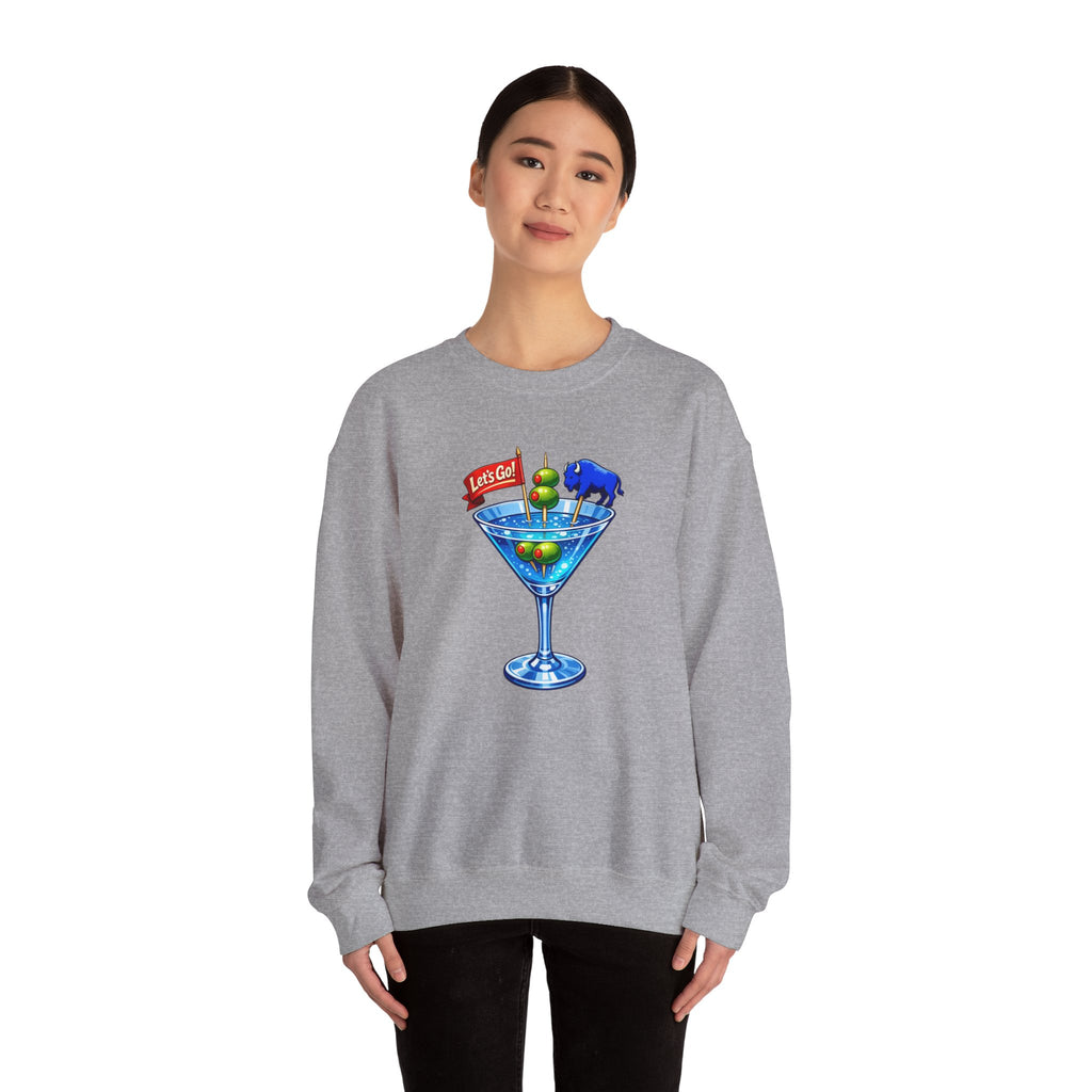 Blue Buffalo Martini Illustration Sweatshirt | Cocktail Graphic Crewneck