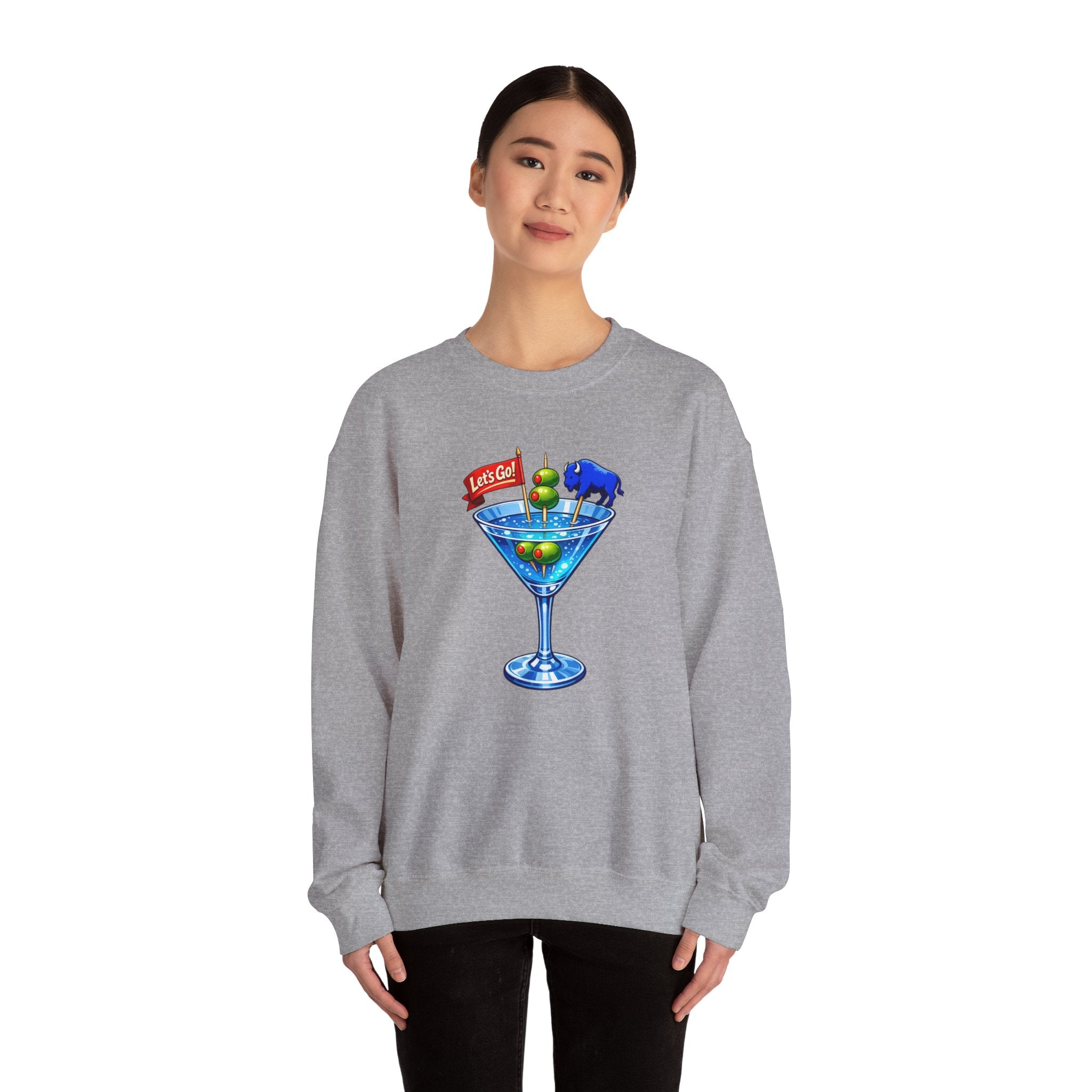 Blue Buffalo Martini Illustration Sweatshirt | Cocktail Graphic Crewneck