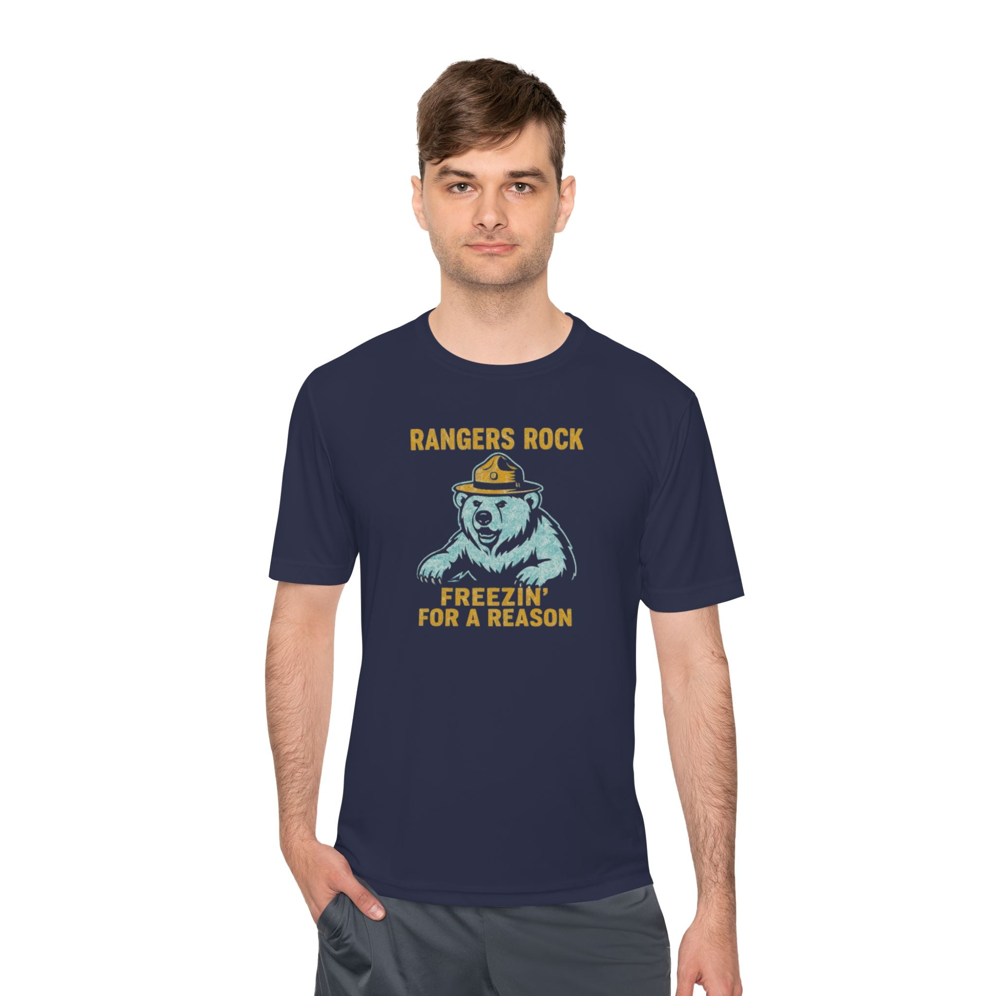 Rangers Rock Polar Bear with Ranger Hat T-Shirt | Freezin' for a Reason