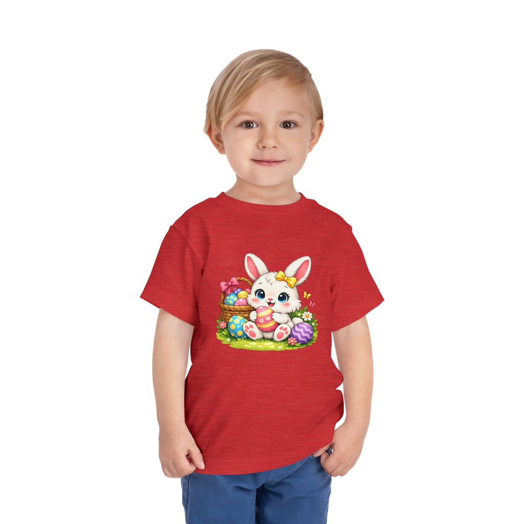 Easter Bunny Toddler Tee — Cute Baby Bunny with Easter Eggs