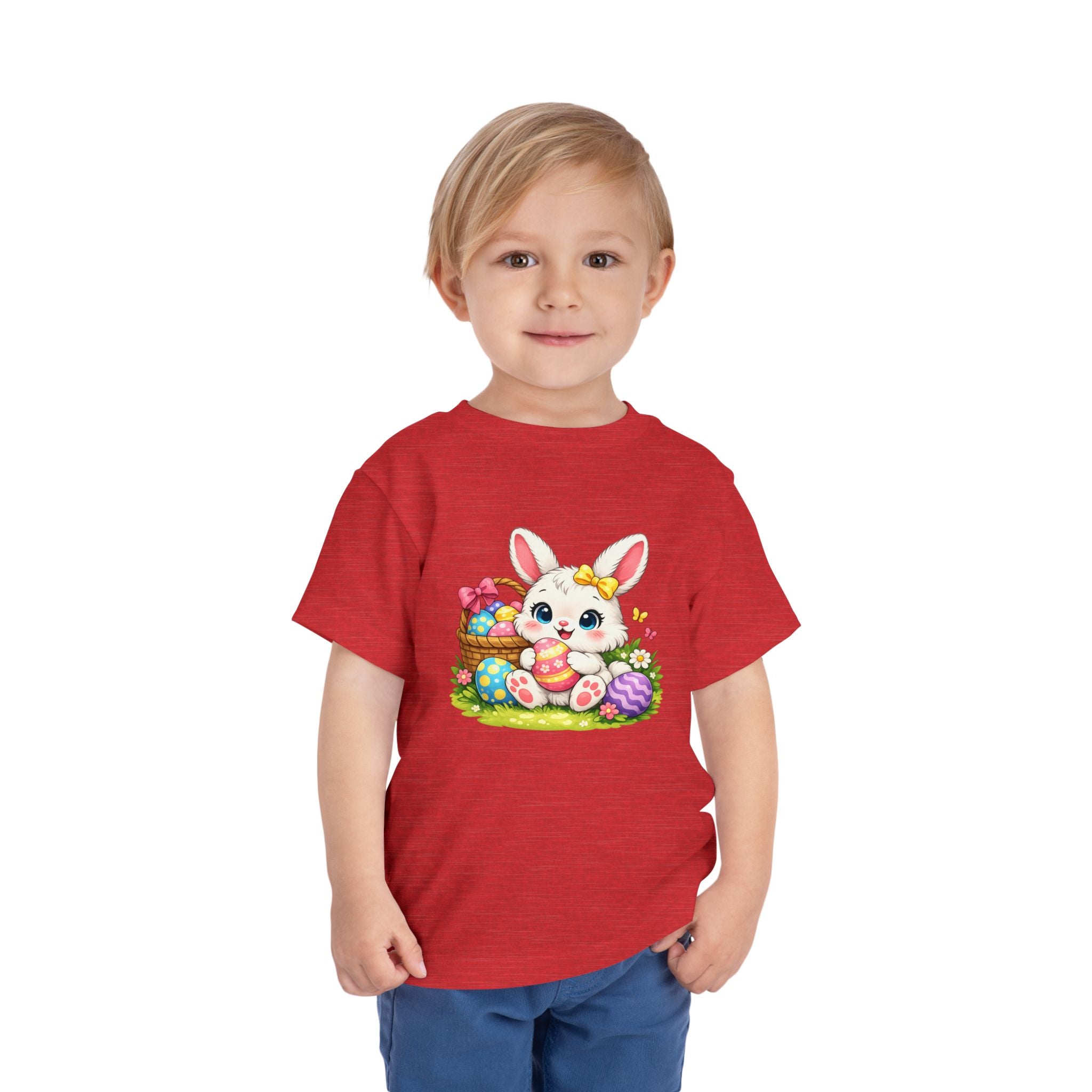 Easter Bunny Toddler Tee — Cute Baby Bunny with Easter Eggs