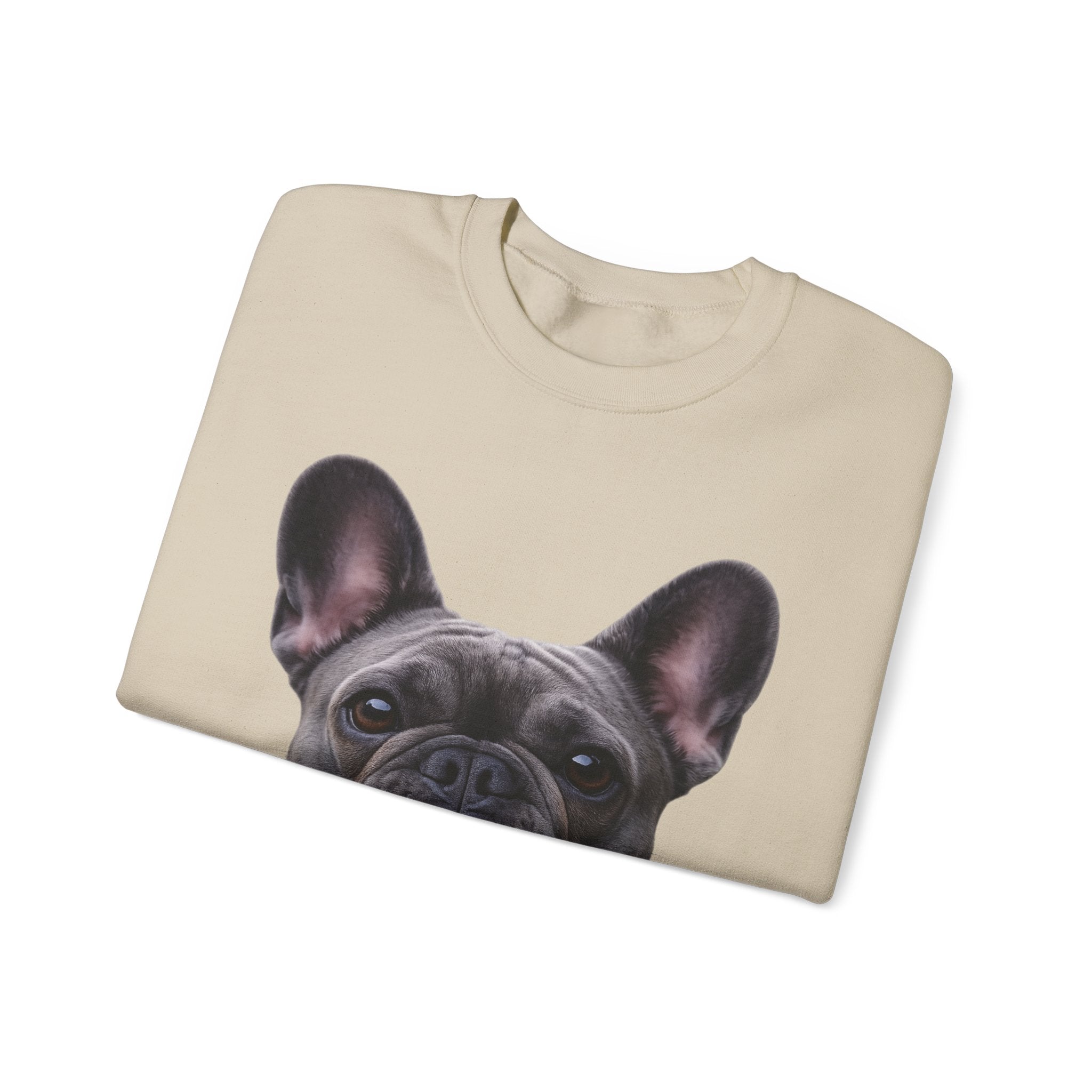 Black French Bulldog Face Sweatshirt | Frenchie Portrait Crewneck