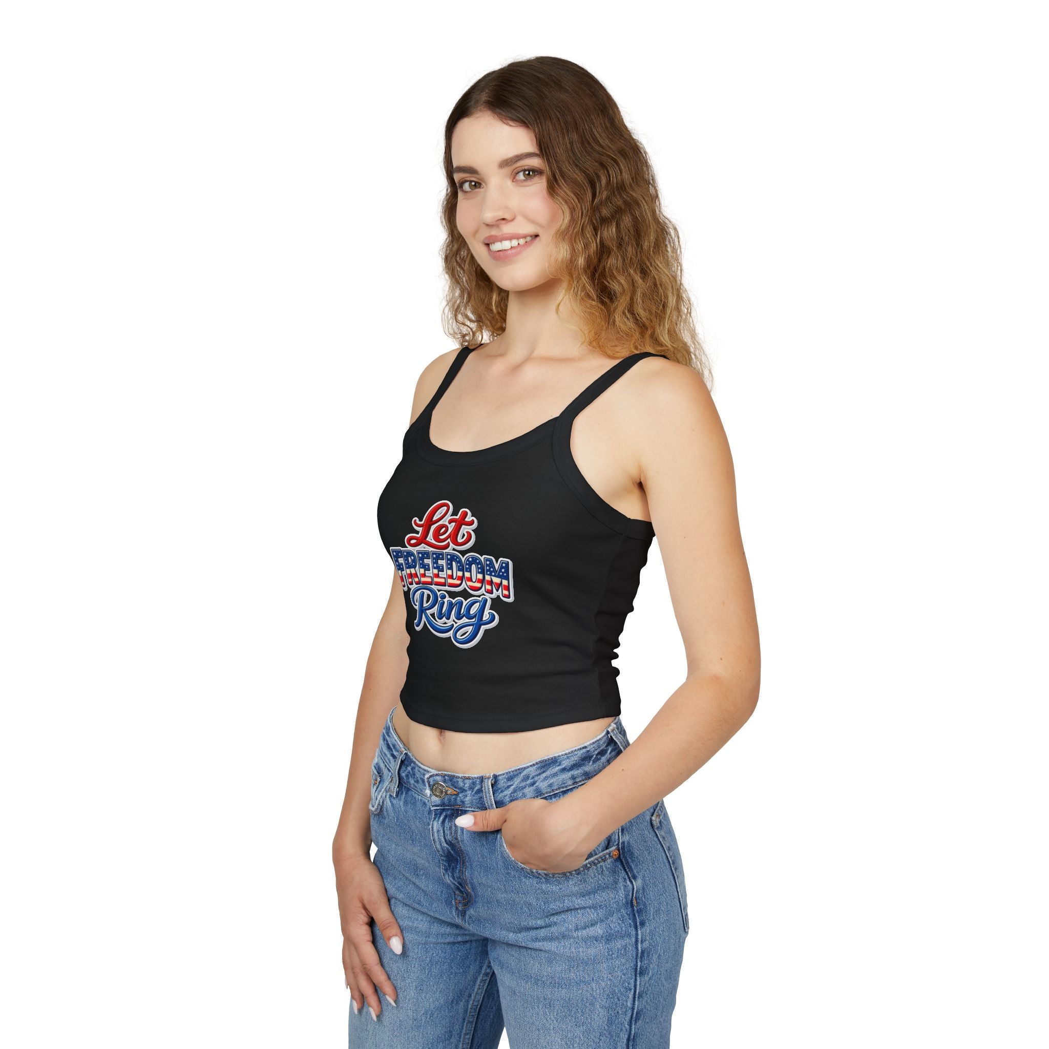 Let Freedom Ring Tank Top | American Flag Script Patriotic July 4th