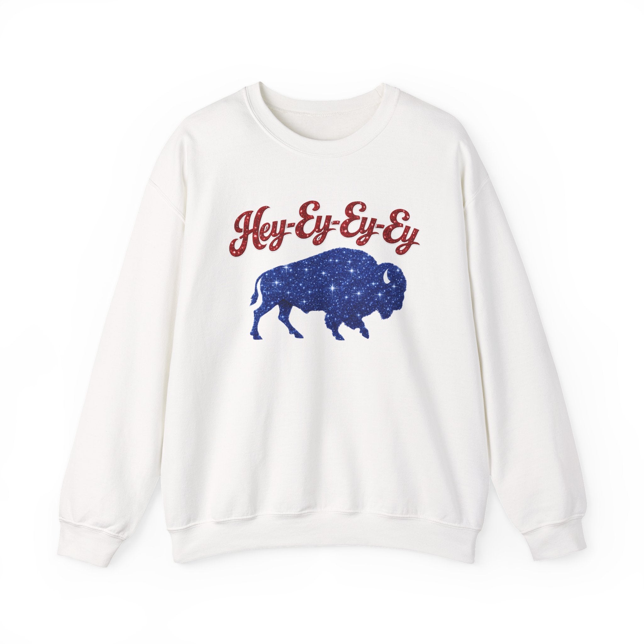 Hey-Ey-Ey Buffalo crewneck sweatshirt | Starry silhouette, rustic buffalo