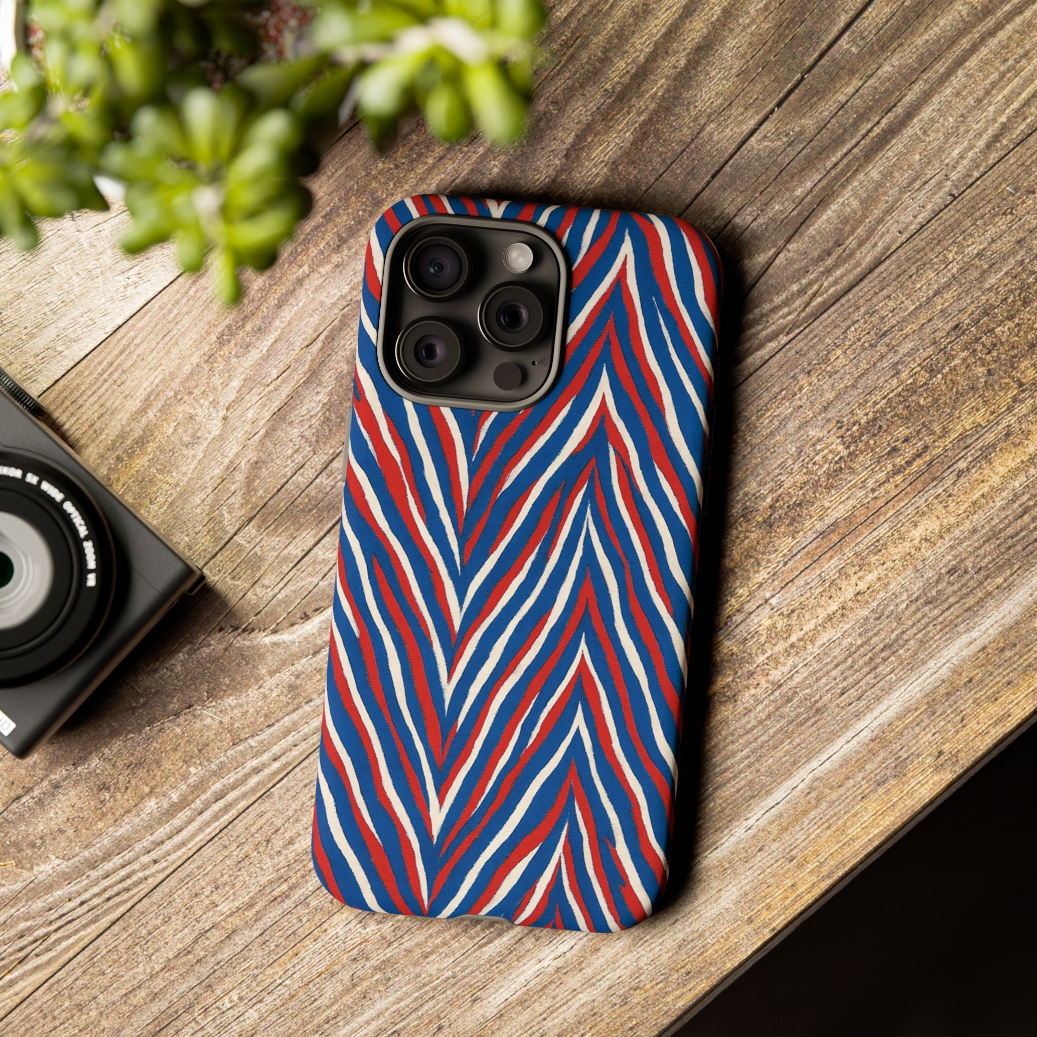 Red White Blue Zebra Stripe Tough Case | Patriotic Phone Cover