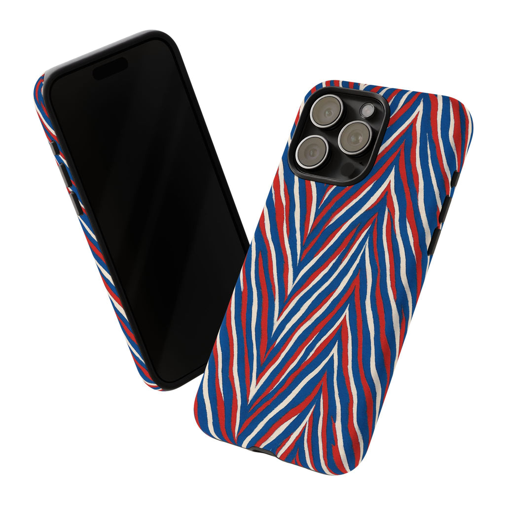 Red White Blue Zebra Stripe Tough Case | Patriotic Phone Cover