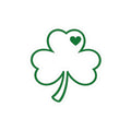 Green Shamrock Heart Sticker | Kiss-Cut Sticker