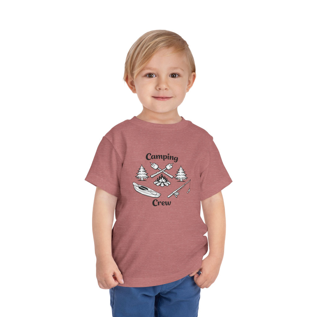 Camping Crew Toddler Tee | Kids Outdoor Camping Shirt, Kayak Fishing Bonfire Design
