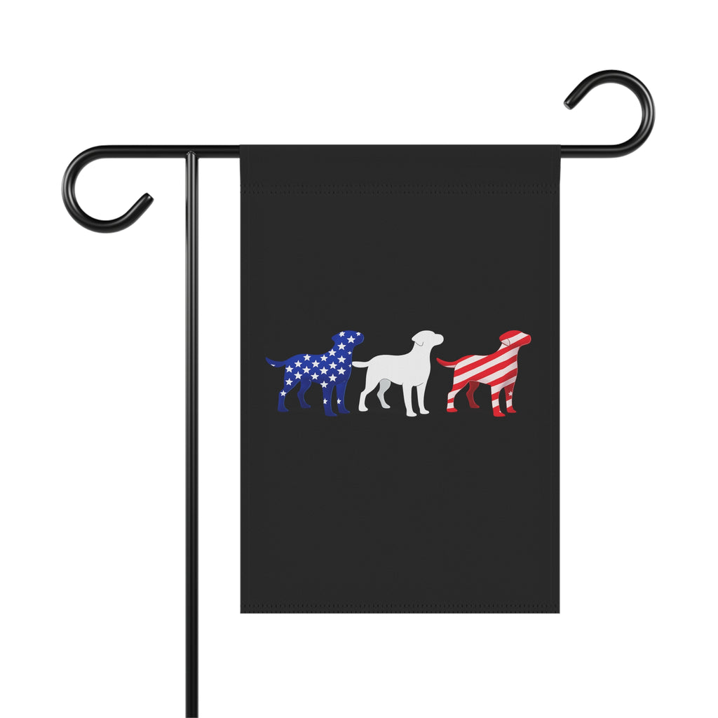 Patriotic Labrador Trio Garden Flag | House Banner
