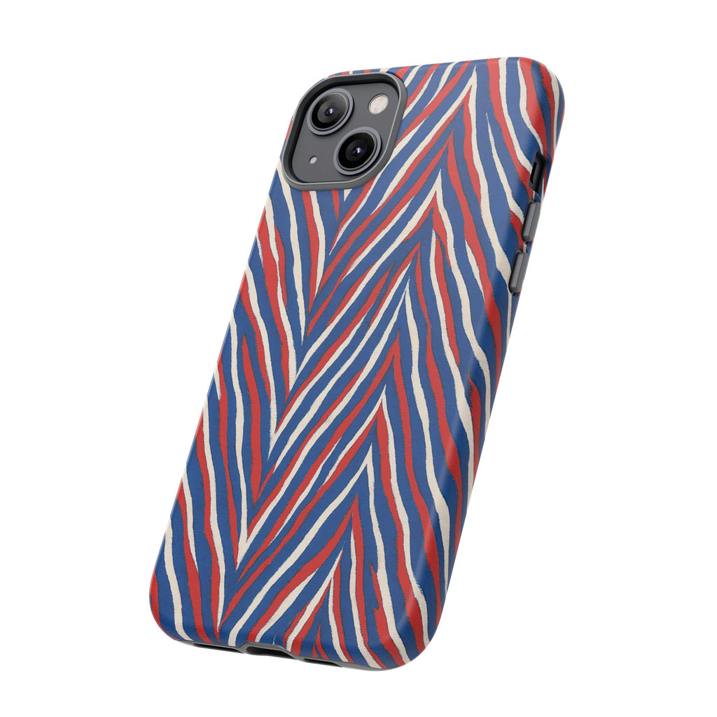 Red White Blue Zebra Stripe Tough Case | Patriotic Phone Cover