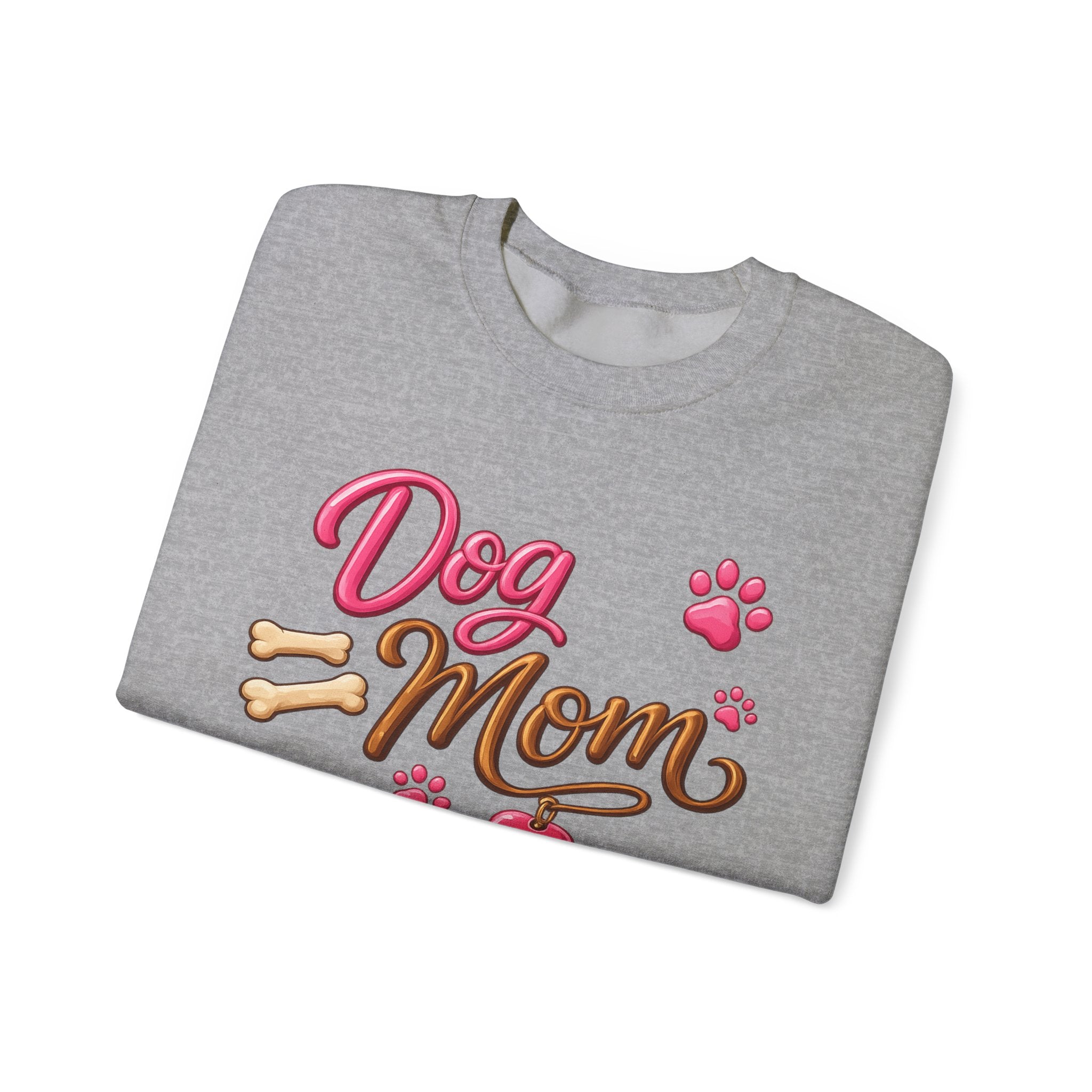 Dog Mom sweatshirt | paw prints, bones, heart tag