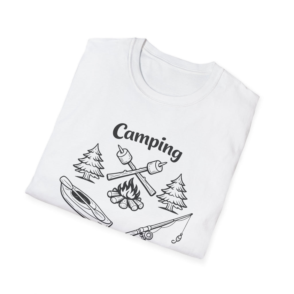 Camping Crew T-Shirt | Camping Icons, Kayak, Campfire, Fishing