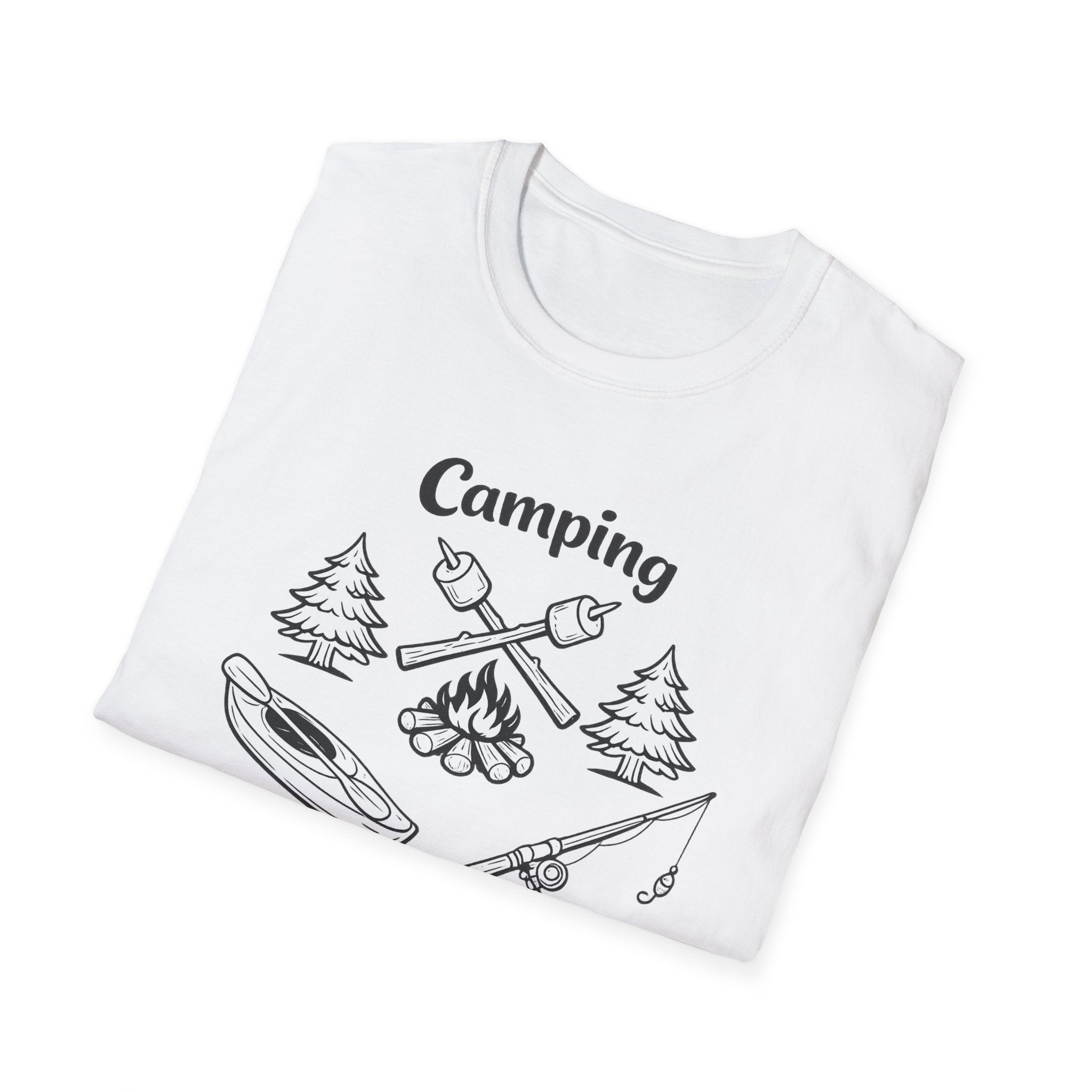 Camping Crew T-Shirt | Camping Icons, Kayak, Campfire, Fishing