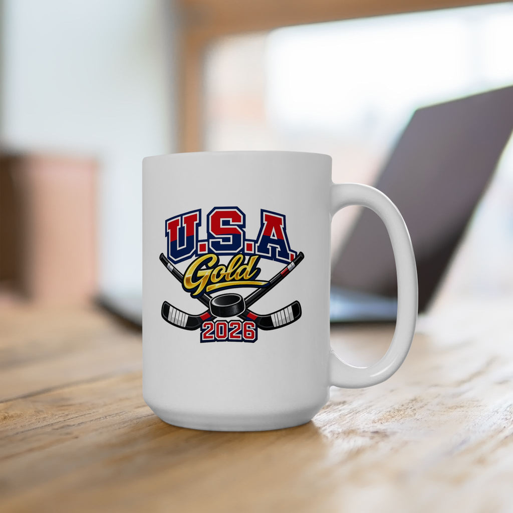 Hockey USA 2026 Ceramic Mug - USA Hockey Logo Coffee Cup (11oz & 15oz)