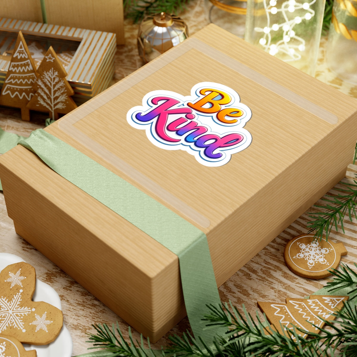 Be Kind Script Sticker | Colorful Gradient Kiss-Cut Vinyl