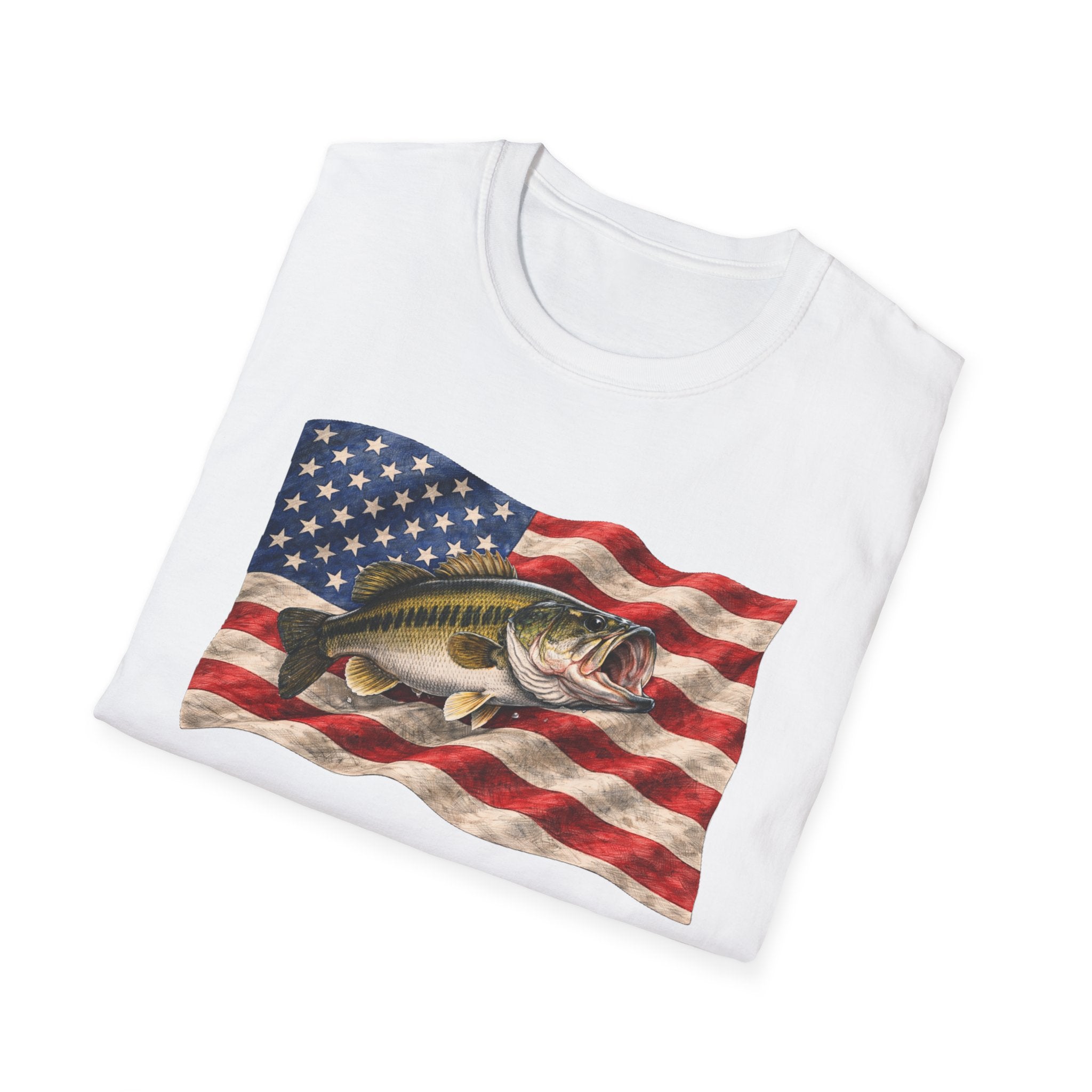 Bass American Flag Unisex Softstyle T-Shirt